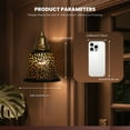 thumbnail image 6 of 4 Pack Fan Light Cover, AEELLEEA Pendant Lamp Shades, Ceiling Fan Light Shade with 2.28" Fitter, 5.12" High 6" Diameter,Metal Daisy Etched Light Covers r,Black Gold, 6 of 8