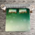 thumbnail image 3 of Ambesonne Gingerbread Man Quilted Bedspread Set 3 Pcs, Xmas Cookies, Queen Size, Green Pale Brown, 3 of 3