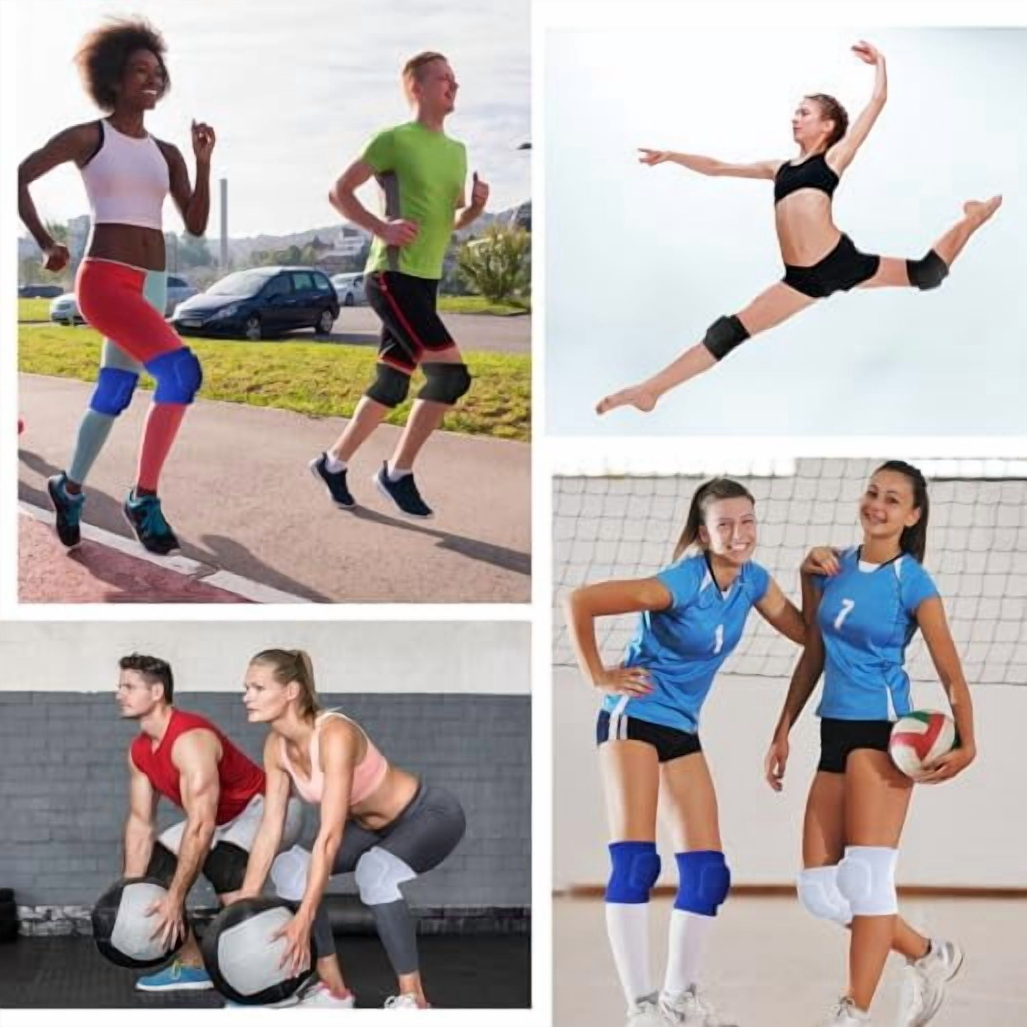 GOLRISEN 12 Pairs Volleyball Knee Pads for Dancers Soft Breathable Knee Braces for Men Women Football Soccer Yoga Skating Wrestling Running Cycling(Medium,Classic Color)