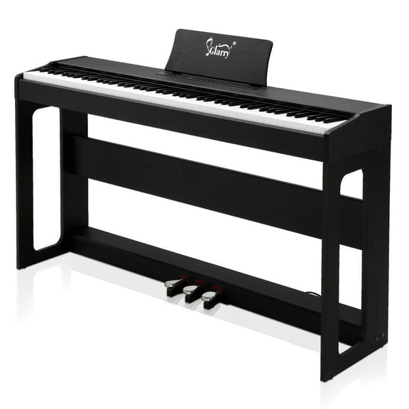 Zimtown Digital Piano 88-Key Home Full Weighted Hammer Heavy Action for Beginer, Portable Electric Keyboards Piano, Triple Pedals (Black)