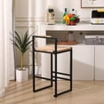thumbnail image 2 of Knubmt Set of 2 Paper Rope Woven Bar Stools with Metal Frame, Counter Height Barstools for Kitchen, Home, Dining Room, 2 of 9