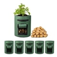 thumbnail image 2 of 5 Pack Fabric Grow Pots Round Aeration Plant Pots Grow Bags 5-7 Gallon Green, 2 of 8