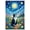Unframe-style, variant on Whimsical Cat Canvas Wall Art with Vibrant Flowers & Swirling Starry Night Sky Black Tuxedo Cat Picture for Living Room Bedroom Home Decor Aesthetic Art Print