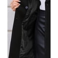 thumbnail image 6 of DARING DIVA Women's Double Breasted Shawl Collar Long Coat With Pockets XS Black, 6 of 6
