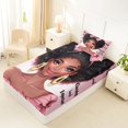 thumbnail image 4 of Castle Fairy Girly Black Woman Twin Sheets 3pcs,Pink Ribbon Bow Bedding,1 Fitted Sheet, 1 Flat Sheet and 1 Pillowcase, 4 of 6