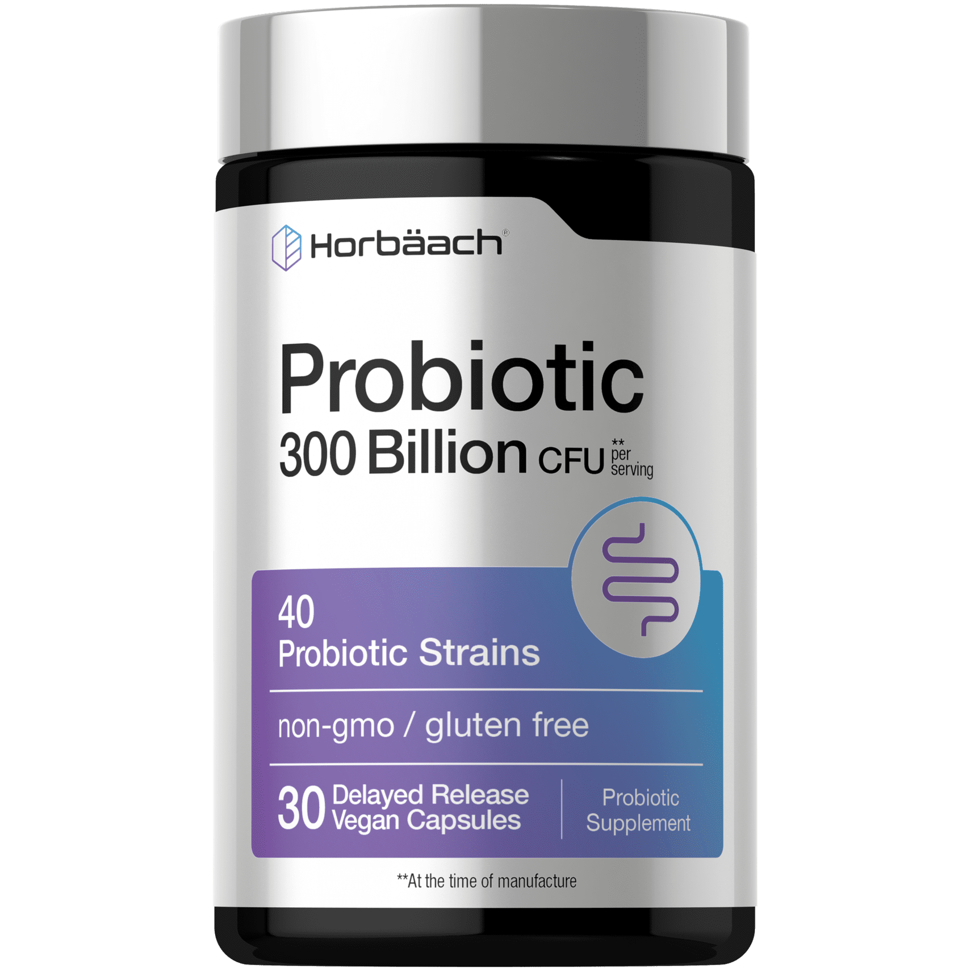 Probiotics for Women and Men | 300 Billion CFU | 30 Capsules | 40 Probiotic Strains with Prebiotic | by Horbäach