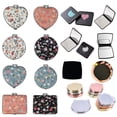 thumbnail image 2 of Espejo de maquillaje portátil negro a la moda para mujer, espejo redondo cuadrado pequeño plegable suave de doble cara, compatible con herramientas de maquillaje de viaje Gao Jinjia LED, 2 of 2