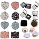 thumbnail image 2 of Espejo de maquillaje portátil negro a la moda para mujer, espejo redondo cuadrado pequeño plegable suave de doble cara, compatible con herramientas de maquillaje de viaje Gao Jinjia LED, 2 of 2