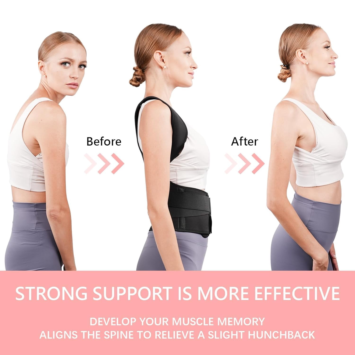 GKTG Back Brace Posture Corrector for Men & Women: Shoulder Straightener Adjustable Full Back Support Pain Relief