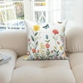thumbnail image 3 of Spring Colorful Flower Throw Pillow Covers 18x18 Set of 2,Botanical Floral Decorative Pillowcases for Sofa Couch Living Room, 3 of 6