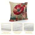 thumbnail image 4 of GOSMITH  Flower Pillow Cushion Cover, Red Poppy Flower Grungy Paint Brush Effect Beige Floral Design Digital Art Print, Decorative Square Accent Pillow Case, Red Ivory, 4 of 5
