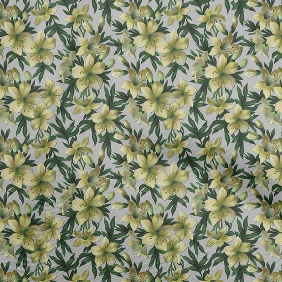 oneOone Cotton Poplin Lime Green Fabric Floral Dress Material Fabric Print Fabric By The Yard 56 Inch Wide