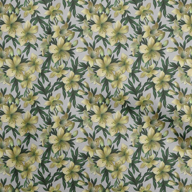 oneOone Cotton Flex Lime Green Fabric Floral Craft Projects Decor Fabric Printed By The Yard 40 Inch Wide