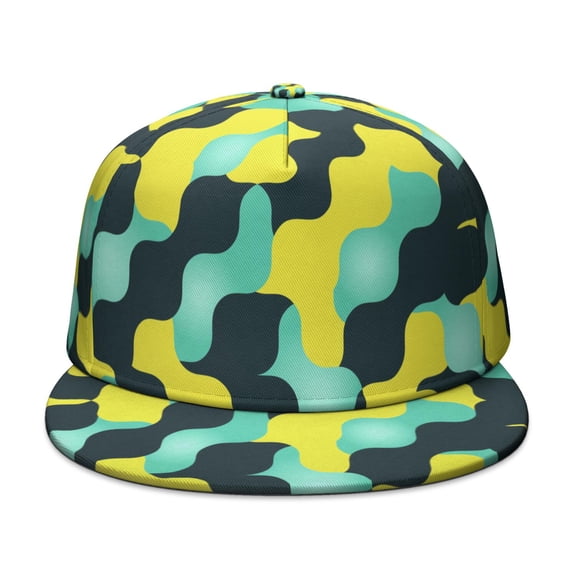 Camouflage Flat Baseball Cap – Adjustable Snapback Hat with Flat Bill, Breathable and Durable, Personalized Design for Sports, Travel & Daily Wear