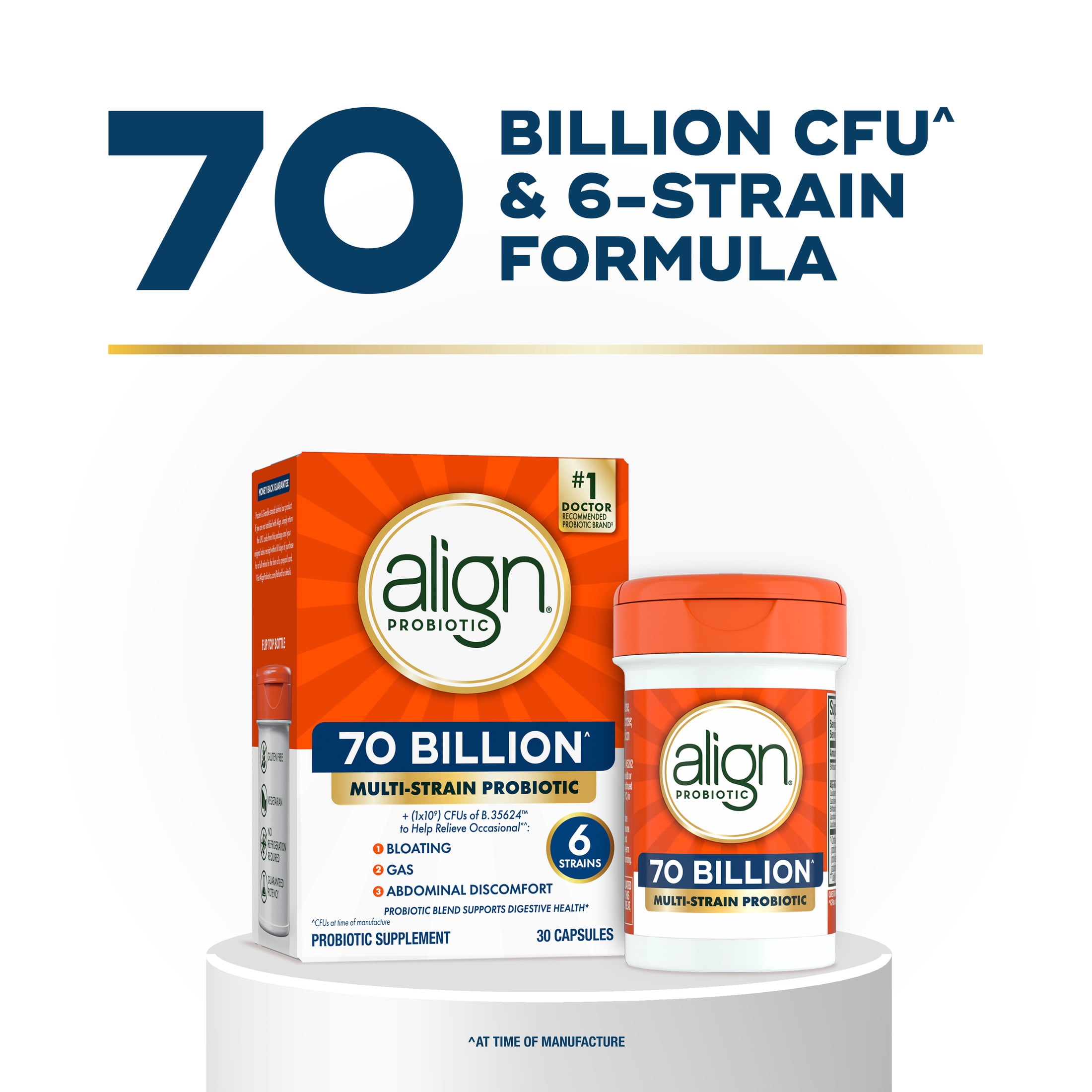 Align Probiotics, 70 Billion CFU^, Daily Probiotic Supplement, 30 Capsules