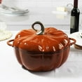 thumbnail image 7 of Pumpkin Dutch Oven Pot, 1.6-4 Qt (1.5-3.8L) Enameled Cast Iron Dutch Oven with Lid, for All Stovetops, Halloween and Fall Thanksgiving Decor, 7 of 7