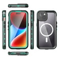 thumbnail image 3 of JiaheCover iPhone 15 Plus Case,IP68 Waterproof Shockproof Built-in Screen Portector Full Body Magnetic Mag Safe Case Hybrid PC Transparent Back Cover for iPhone 15 Plus, Teal, 3 of 6