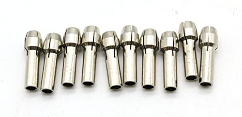 0.8mm Rotary Tool Collet Bit #483 fit Dremel and Compatible TEMO 10 Piece Durable Shiny 1/32 inch 