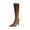 Brown, variant on Lovskoo 2024 Knee High Boots Women Western Wide Calf Pointed Toe Stiletto Heel Dress Boot Black