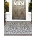 thumbnail image 4 of Unique Loom Outdoor Botanical Traditional Rug 7' x 10' Rectangle Navy Blue/Beige, 4 of 5