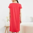 thumbnail image 5 of Besolor Chemises de Nuit Grande Taille pour Femmes Été Confortables à Manches Courtes Col Ras du Cou Vêtements de Nuit Chemises de Sommeil Robe de Nuit, 5 of 5
