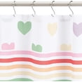 thumbnail image 2 of Fun and Playful Rainbow Hearts Printed Pattern Microfiber Bathroom Shower Curtain - Rainbow Hearts, 72 Inch, 2 of 5