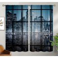 thumbnail image 5 of City Blackout Curtains for Home Decor,NY City Scenery at Night with Skyscrapers Buildings Rod Pocket Thermal Insulated Drapes Darkening Window Curtain for Girls Boy Bedroom Living Room 42 x 63 Inch, 5 of 6