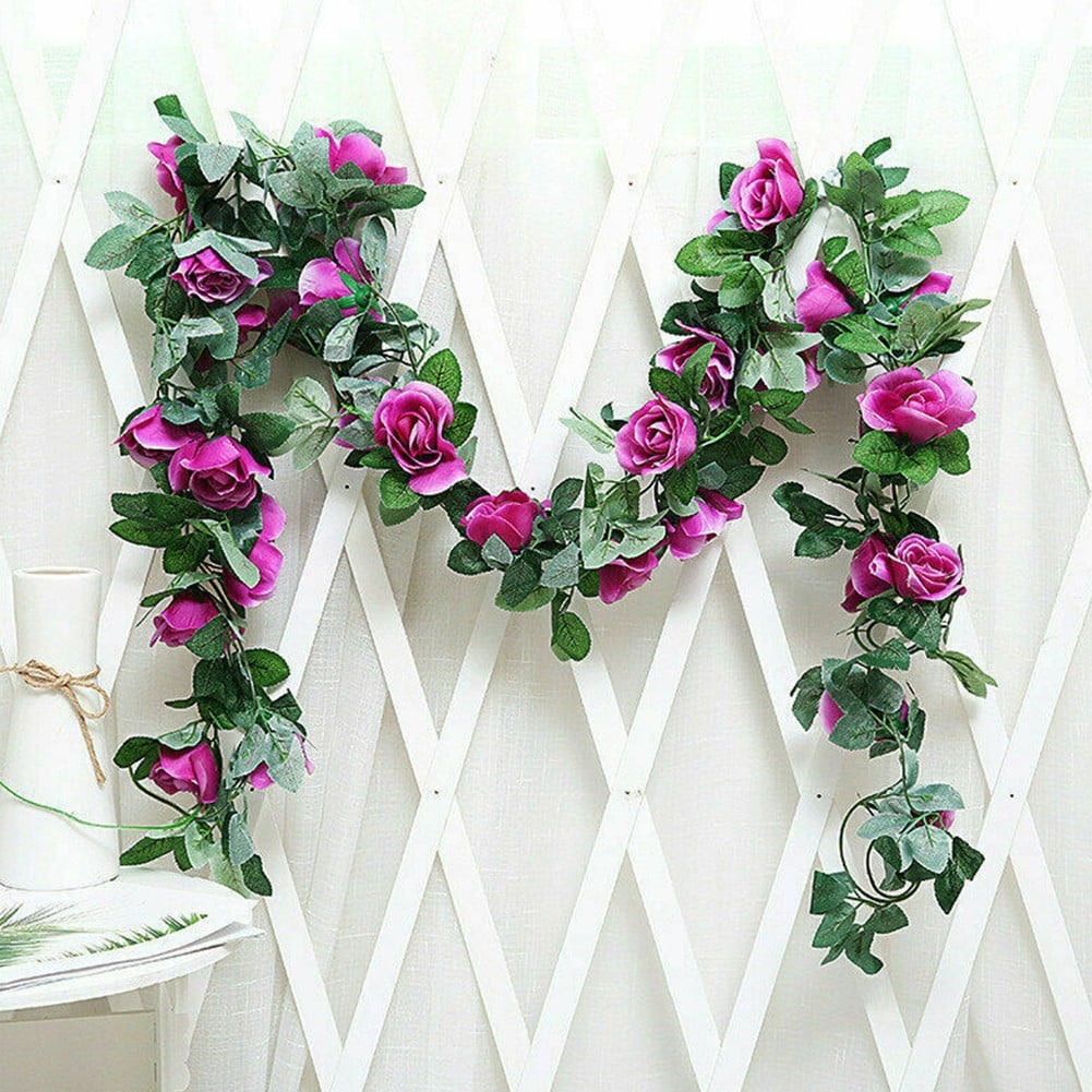 2.2m Long Silk Rose Flower Ivy Vine Leaf Garland Wedding Party Home Decoration 