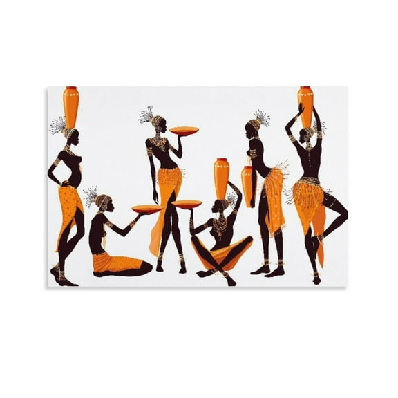 African Abstract Art Black Woman Canvas Art Poster And Wall Art Picture Print Modern Family Bedroom Decor Posters,Unframe-style,24x36inch(60x90cm)
