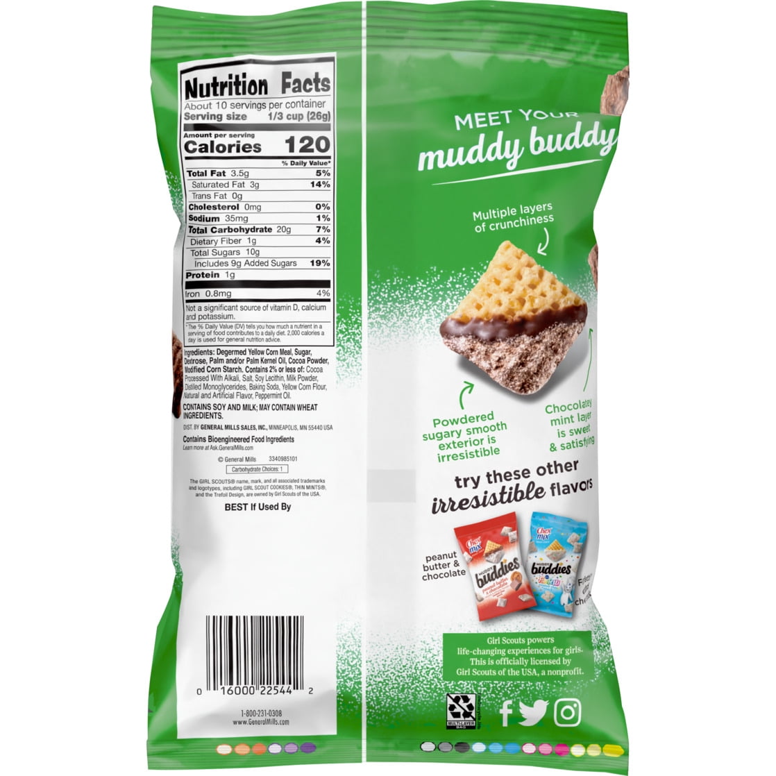 Chex Mix Muddy Buddies Girl Scouts Thin Mints Snack Mix, 9 OZ