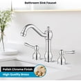 thumbnail image 2 of 8 Inch Widespread Bathroom Faucets for Sink 3 Hole 2 Lever Handle Deck Mount with Pop Up Drain Hot and Cold Water Supply Lines Polish Chrome, 2 of 9