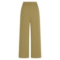 thumbnail image 6 of Wide Leg Pants for Women BWASD Straight Leg Suit Trousers Pockets Elegant Solid Color Trousers Khaki S-XXXL Casual Business Office Outfit Ladies Slacks, 6 of 7
