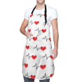 thumbnail image 3 of Goofa Heartbeat Symbol Printed Waterproof Apron 33" Chef Aprons for Men Heavy Duty Chemical Work Apron Adjustable Bib Apron, 3 of 9