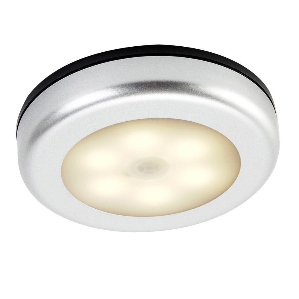 Willstar 6LED Motion Sensor Stair Lights Under Cabinet Light Auto on/off Night Light Battery Powered Puck Lights for Pantry, Cabinet, Wardrobe, ...