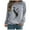 Gray-Shirts, variant on Jsaierl Womens Crewneck Sweatshirts Plus Size Casual Feather Print Sweatshirt Top Long Sleeve Fashion Fall Pullover Sweatshirts