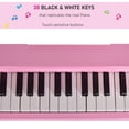thumbnail image 4 of Pink 30-Key Kids Piano Set with Bench & Music Stand - MDF Toy Instrument for Home Playroom - Durable & Safe Design, 4 of 7