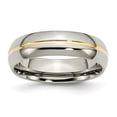 thumbnail image 1 of Titanium Yellow Plated 6mm Ring Man Wedding  For Dad Mens  For Him, 1 of 11