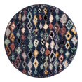 thumbnail image 3 of Unique Loom Morocco Collection Area Rug - Medina (4' 1" Round Navy Blue/Gray), 3 of 7