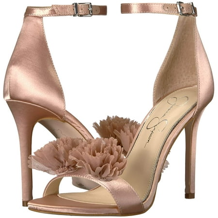 Jessica Simpson Women's JEENA Heeled Sandal Nude Blush Satin Sandals