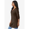 thumbnail image 4 of Roaman's Women's Plus Size Cotton Ultimate Long Sleeve V-Neck Tunic, 4 of 5