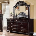 thumbnail image 3 of Furniture of America Damos 2-Piece Solid Wood Dresser and Mirror in Dark Walnut, 3 of 8