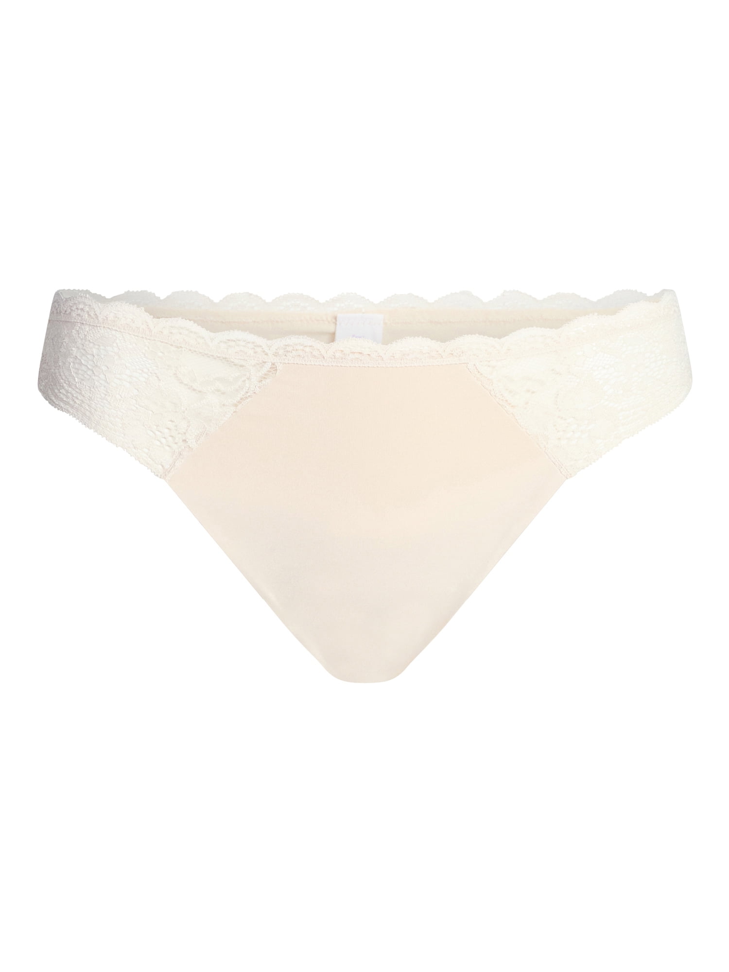 Joyspun Women's Microfiber and Lace Cheeky Panties, 3-Pack, Sizes XS-3XL