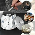 thumbnail image 4 of Yayeee Ashtray with Lid for Cigarette Smokeless Stainless Steel Home Ash Holder, Blue Cartoon Snowmen, 4 of 7