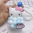 thumbnail image 5 of Sanrio-Llavero de felpa con Bola de Pelo de Hello Kitty, colgante de cinta de perlas, accesorios Kawaii para niñas, figuras de Anime, regalo para niños, 5 of 5