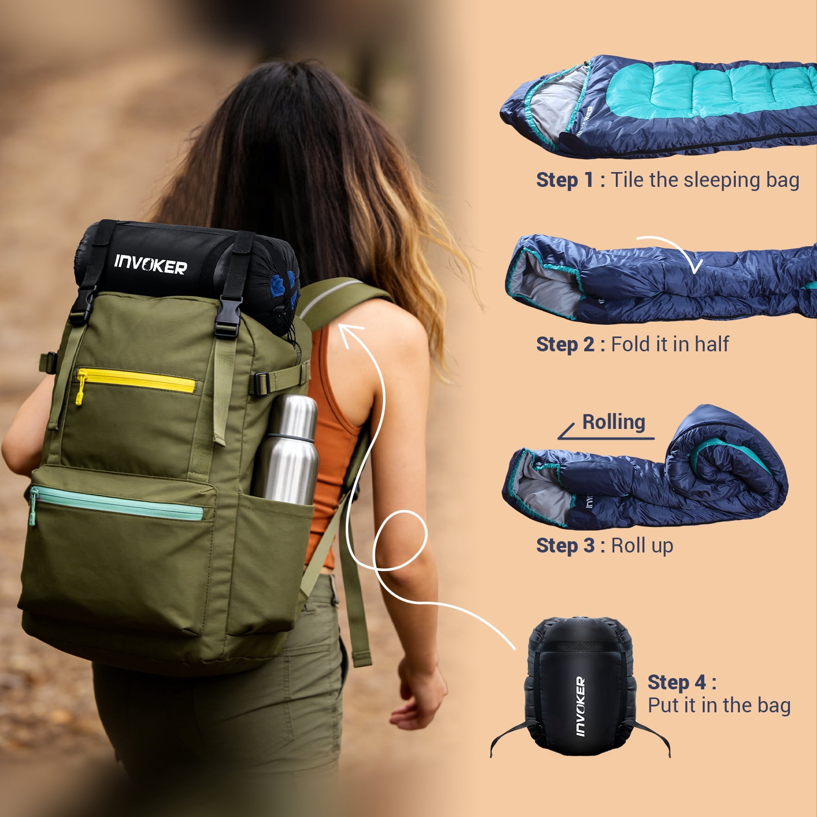 Invoker Mummy Sleeping Bag | 23 ℉ Extreme 3-4 Season Sleeping Bag for Adults Kids Cold Warm Weather for Camping Hiking Backpacking