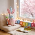 thumbnail image 6 of 11.4inch Easter Gnomes Plush Decorations Faceless Easter Bunny Gnomes with Rabbit Ears Handmade Swedish Gnomes Tomte Holding Easter Egg & Carrot for Tiered Tray Tabletop Decor, 6 of 7