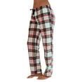 thumbnail image 2 of Womens Ladies Plush Fleece PJ Pajama Pants, White / Red Plaid , Size S, 2 of 2