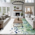 thumbnail image 3 of 5'x8' Area Rugs, Navy Blue Wildflowers Indoor Outdoor Area Rug for Living Room Bedroom, Spring Pastoral Botanical Floral Washable Bathroom Rugs Kitchen Floor Carpet Mats Home Decor Aesthetic, 3 of 8