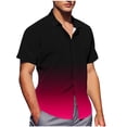 thumbnail image 1 of Mens Casual de Manga Corta Botón Abajo Camisas de Impresión Turndown Cuello Botón Camisa Poliéster, Moda de Verano Superior para Hombres Al Aire Libre, 1 of 6