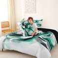 thumbnail image 4 of Homewish Aesthetic Ombre Queen Comforter Set,Geometric Abstract Comforter Sets Queen,Mint Green,Black Reversible,3 Pieces,1 Comforter and 2 Pillowcases, 4 of 7